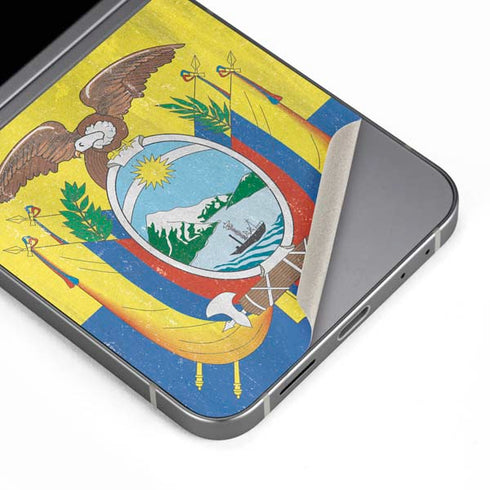 Ecuador Flag Distressed Galaxy Z Flip6 Skin
