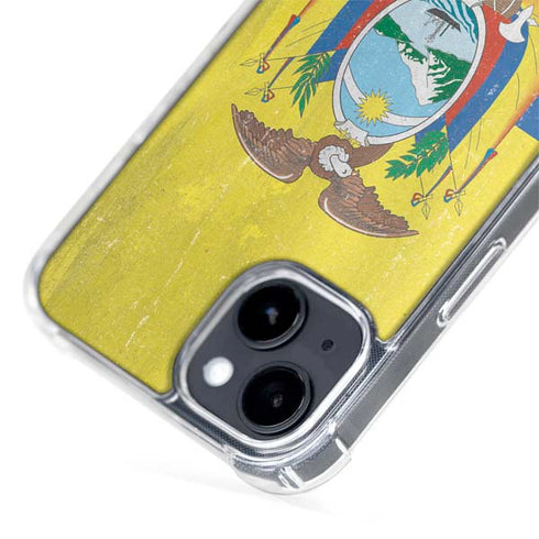 Ecuador Flag Distressed iPhone 14 MagSafe Case