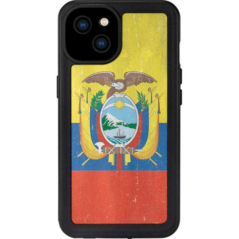 Ecuador Flag Distressed iPhone 15 Plus Waterproof Case