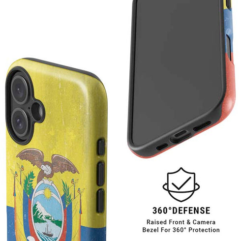 Ecuador Flag Distressed iPhone 16 Magsafe Impact Case
