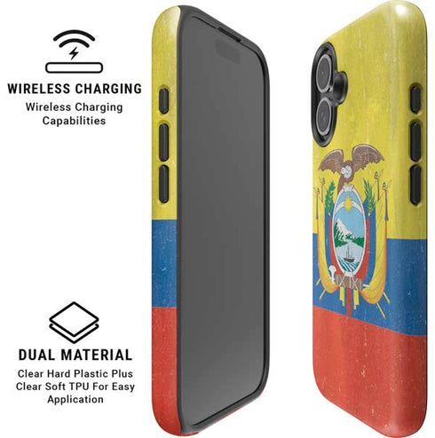 Ecuador Flag Distressed iPhone 16 Magsafe Impact Case