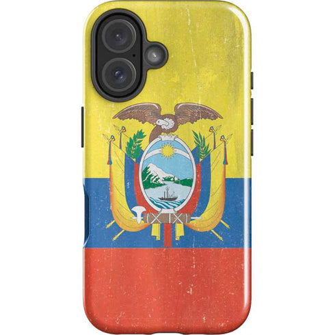 Ecuador Flag Distressed iPhone 16 Plus Impact Case