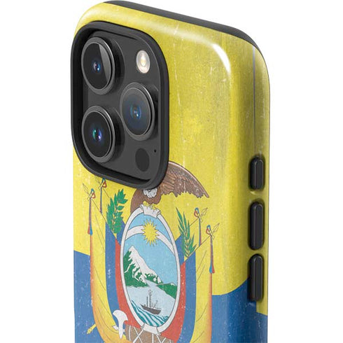 Ecuador Flag Distressed iPhone 16 Pro Impact Case