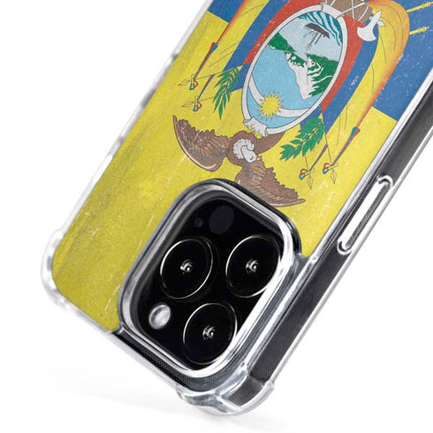 Ecuador Flag Distressed iPhone 16 Pro MagSafe Case