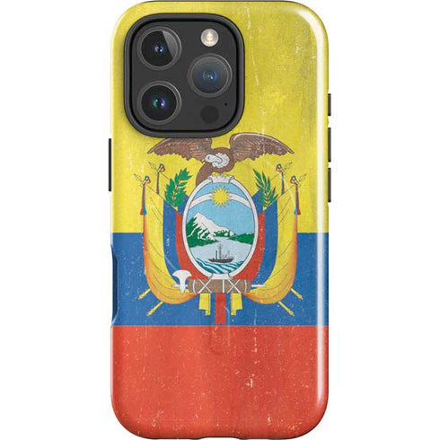 Ecuador Flag Distressed iPhone 16 Pro Magsafe Impact Case