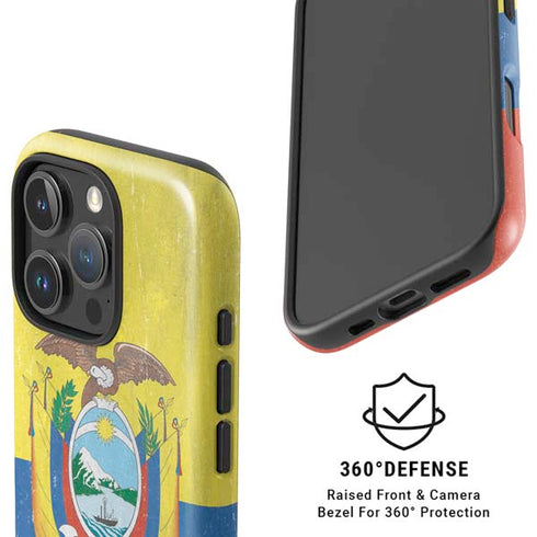 Ecuador Flag Distressed iPhone 16 Pro Magsafe Impact Case