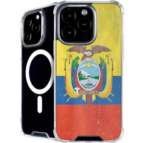 Ecuador Flag Distressed iPhone 16 Pro Max MagSafe Case