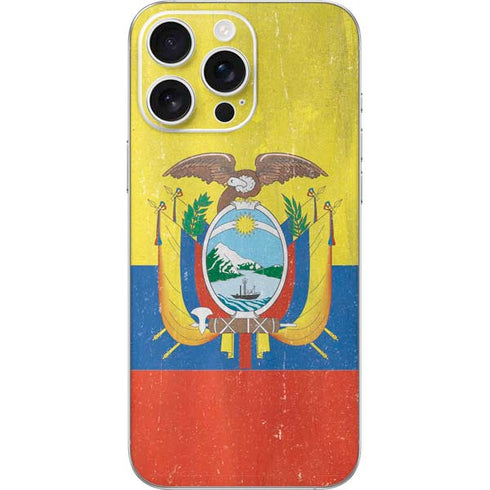Ecuador Flag Distressed iPhone 16 Pro Max Skin