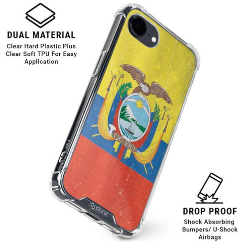 Ecuador Flag Distressed iPhone 16e Clear Case