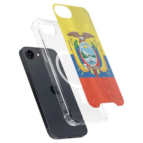 Ecuador Flag Distressed iPhone 16e MagSafe Case