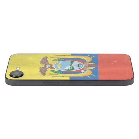 Ecuador Flag Distressed iPhone 16e Skin