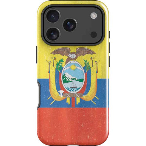 Ecuador Flag Distressed iPhone 18 Pro Impact Case