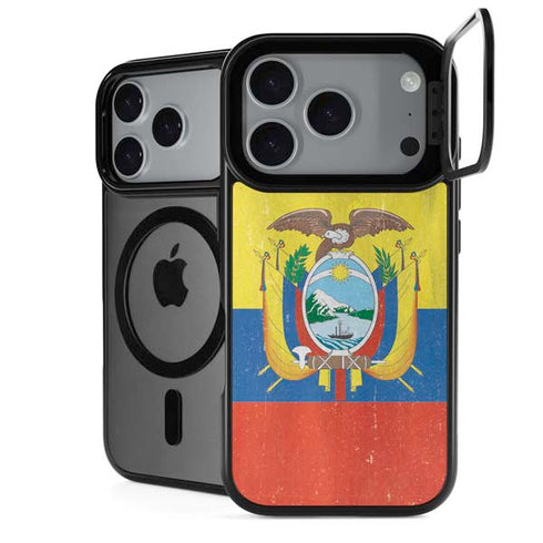 Ecuador Flag Distressed iPhone 18 Pro Kickstand Case