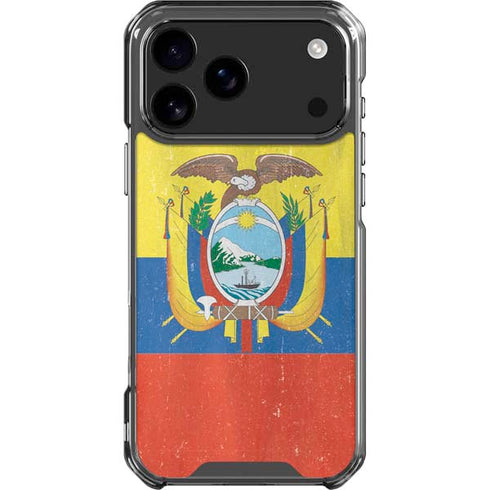 Ecuador Flag Distressed iPhone 18 Pro Max Clear Case