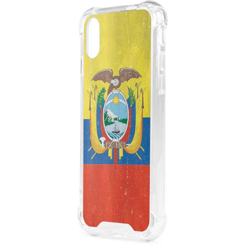Ecuador Flag Distressed iPhone XS Clear Case