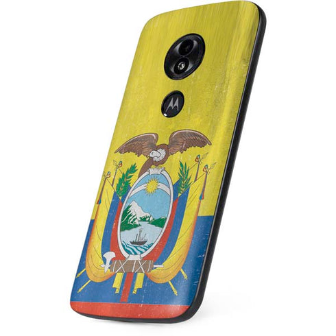 Ecuador Flag Distressed Moto E5 Play Skin