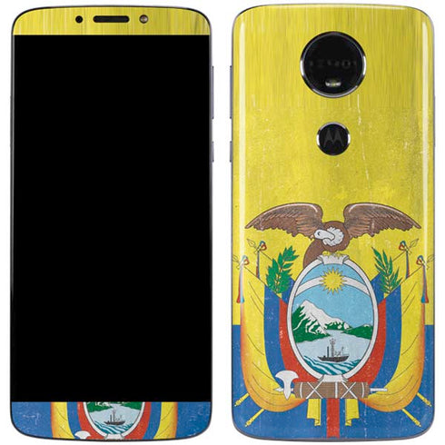Ecuador Flag Distressed Moto E5 Plus Skin