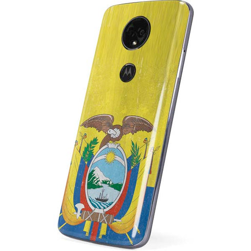 Ecuador Flag Distressed Moto E5 Plus Skin