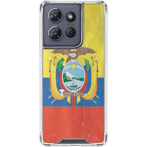 Ecuador Flag Distressed Moto G 5G (2025) Clear Case