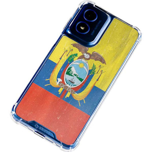 Ecuador Flag Distressed Moto G 5G (2024) Clear Case
