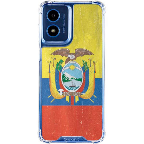 Ecuador Flag Distressed Moto G Play 4G (2024) Clear Case
