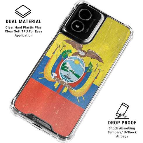 Ecuador Flag Distressed Moto G Power 5G (2024) Clear Case