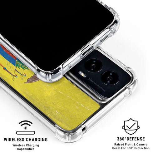 Ecuador Flag Distressed Moto G Power 5G (2024) Clear Case