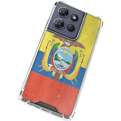 Ecuador Flag Distressed Moto G Stylus 5G (2025) Clear Case