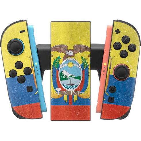 Ecuador Flag Distressed Nintendo Switch 2 (2025) Joy-Con Controller Skin