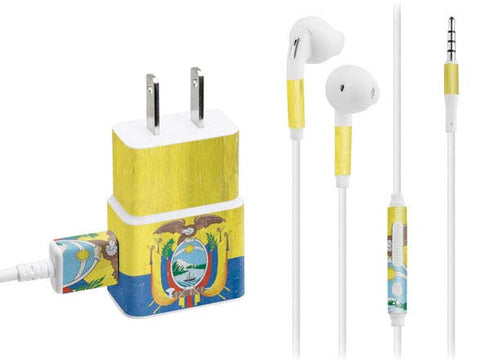 Ecuador Flag Distressed Phone Charger Skin