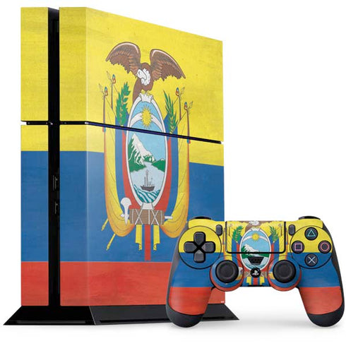 Ecuador Flag Distressed PlayStation PS4 Skins