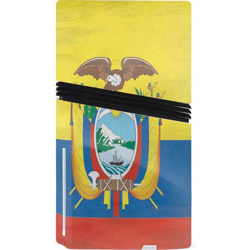 Ecuador Flag Distressed PS5 Pro Disk Bundle Skin
