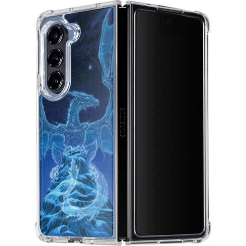 Ed Beard Jr. Winter Spirit Dragon by Ed Beard Jr Galaxy Z Fold5 5G Clear Case