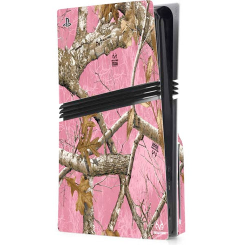 RealTree Edge Pink Camo PS5 Pro Disk Console Skin