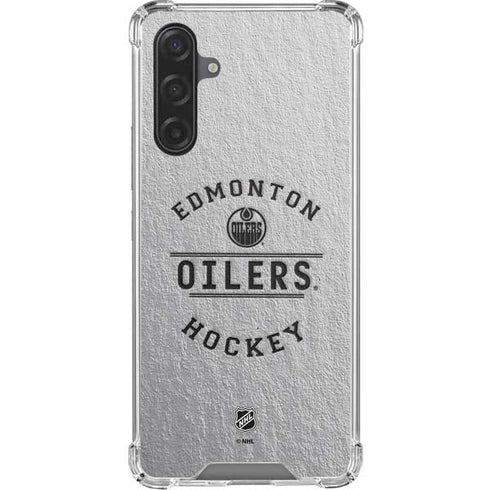 NHL Edmonton Oilers Black Text Galaxy A17 Clear Case