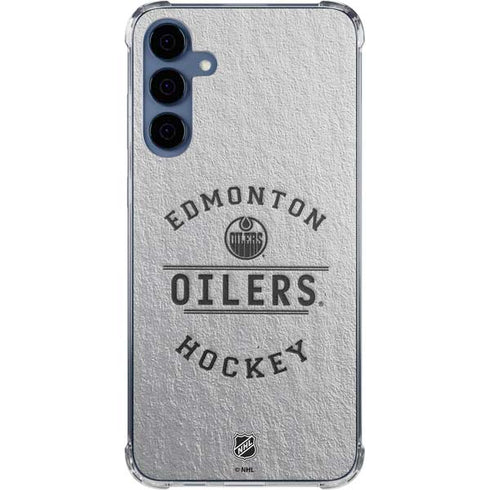 NHL Edmonton Oilers Black Text Galaxy A35 5G Clear Case