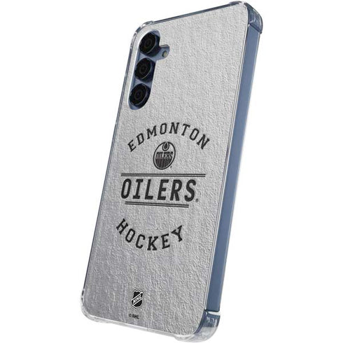 NHL Edmonton Oilers Black Text Galaxy A35 5G Clear Case