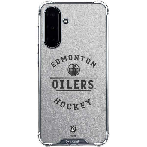 NHL Edmonton Oilers Black Text Galaxy A36 5G Clear Case