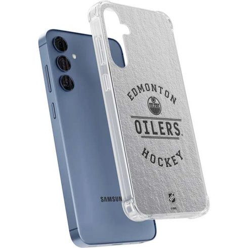 NHL Edmonton Oilers Black Text Galaxy A55 5G Clear Case