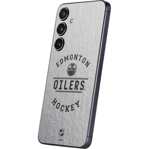 NHL Edmonton Oilers Black Text Galaxy S25 Skin