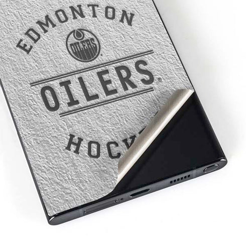NHL Edmonton Oilers Black Text Galaxy S25 Ultra Skin