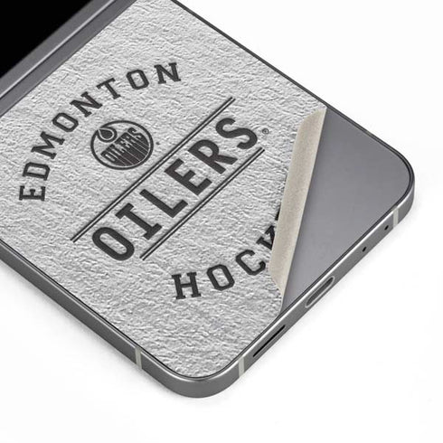NHL Edmonton Oilers Black Text Galaxy Z Flip6 Skin