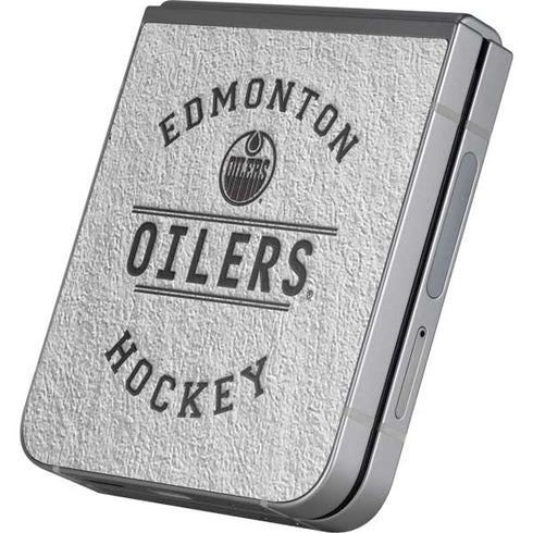 NHL Edmonton Oilers Black Text Galaxy Z Flip6 Skin