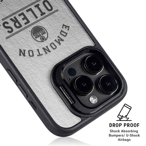 NHL Edmonton Oilers Black Text iPhone 15 Pro Max Kickstand Case