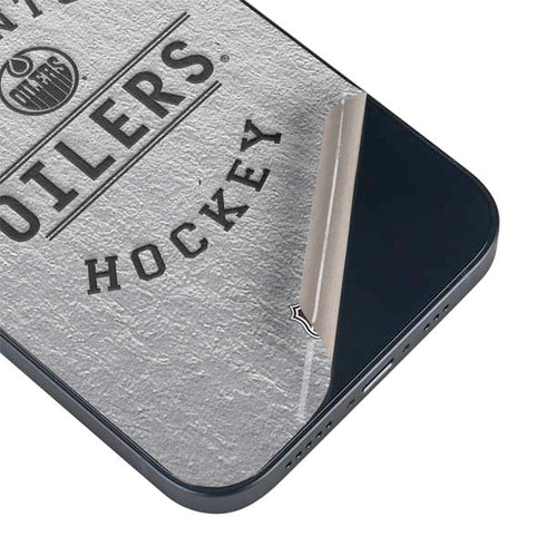 NHL Edmonton Oilers Black Text iPhone 15 Skin