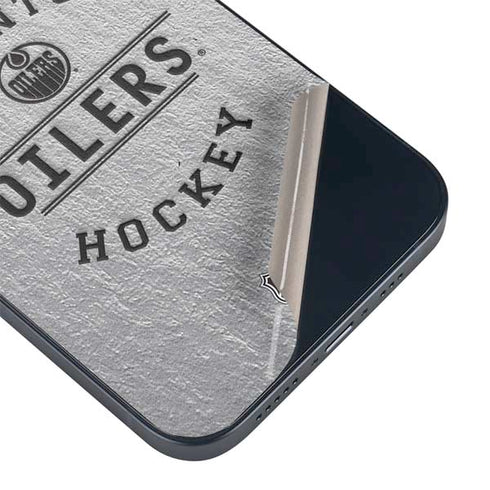 NHL Edmonton Oilers Black Text iPhone 15 Skin