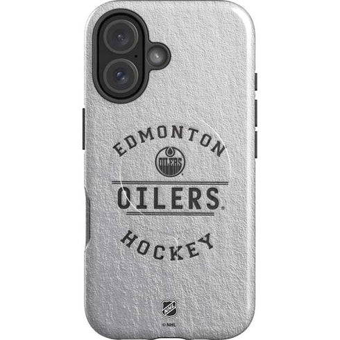 NHL Edmonton Oilers Black Text iPhone 16 Magsafe Impact Case