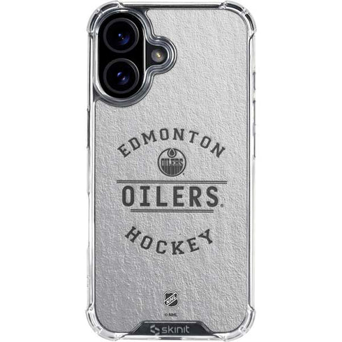 NHL Edmonton Oilers Black Text iPhone 16 Plus Clear Case