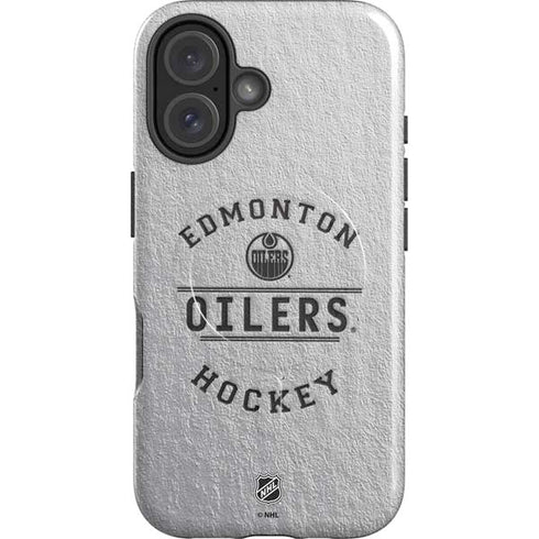 NHL Edmonton Oilers Black Text iPhone 16 Plus Magsafe Impact Case