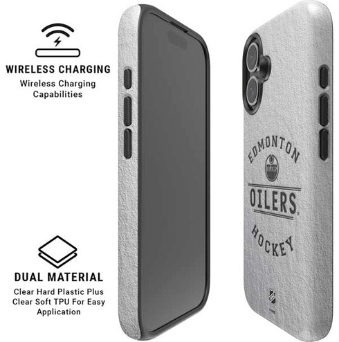 NHL Edmonton Oilers Black Text iPhone 16 Plus Magsafe Impact Case